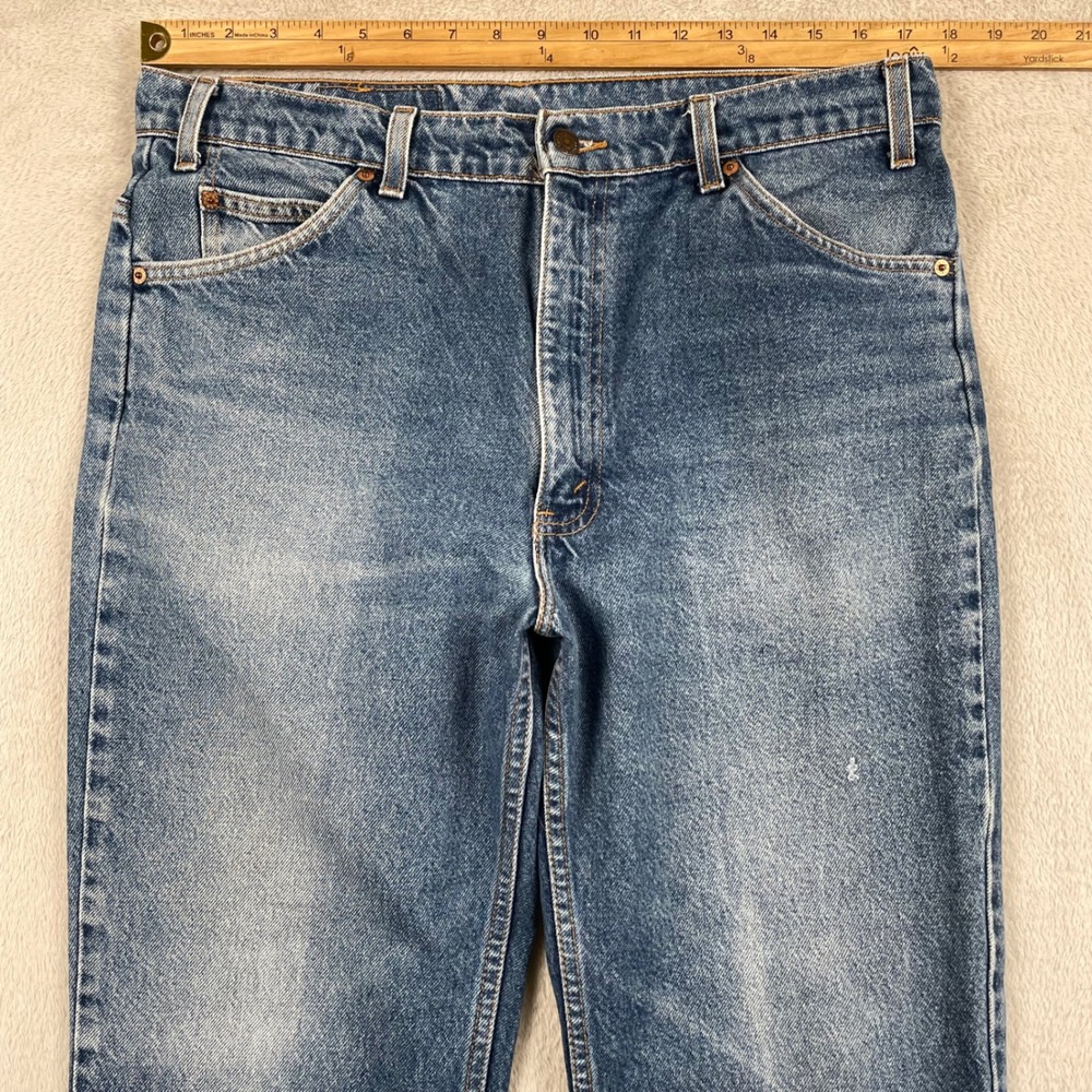 Vintage Levi 517 Jeans Mens 34x28 Blue Faded Orange Tab Retro Bootcut oREAD - Picture 5 of 11